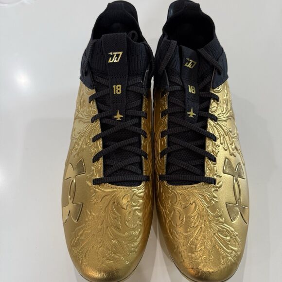 Under Armour Men\'s 13 Blur Smoke 2.0 Justin Jefferson Gold Football Cleats main image 4